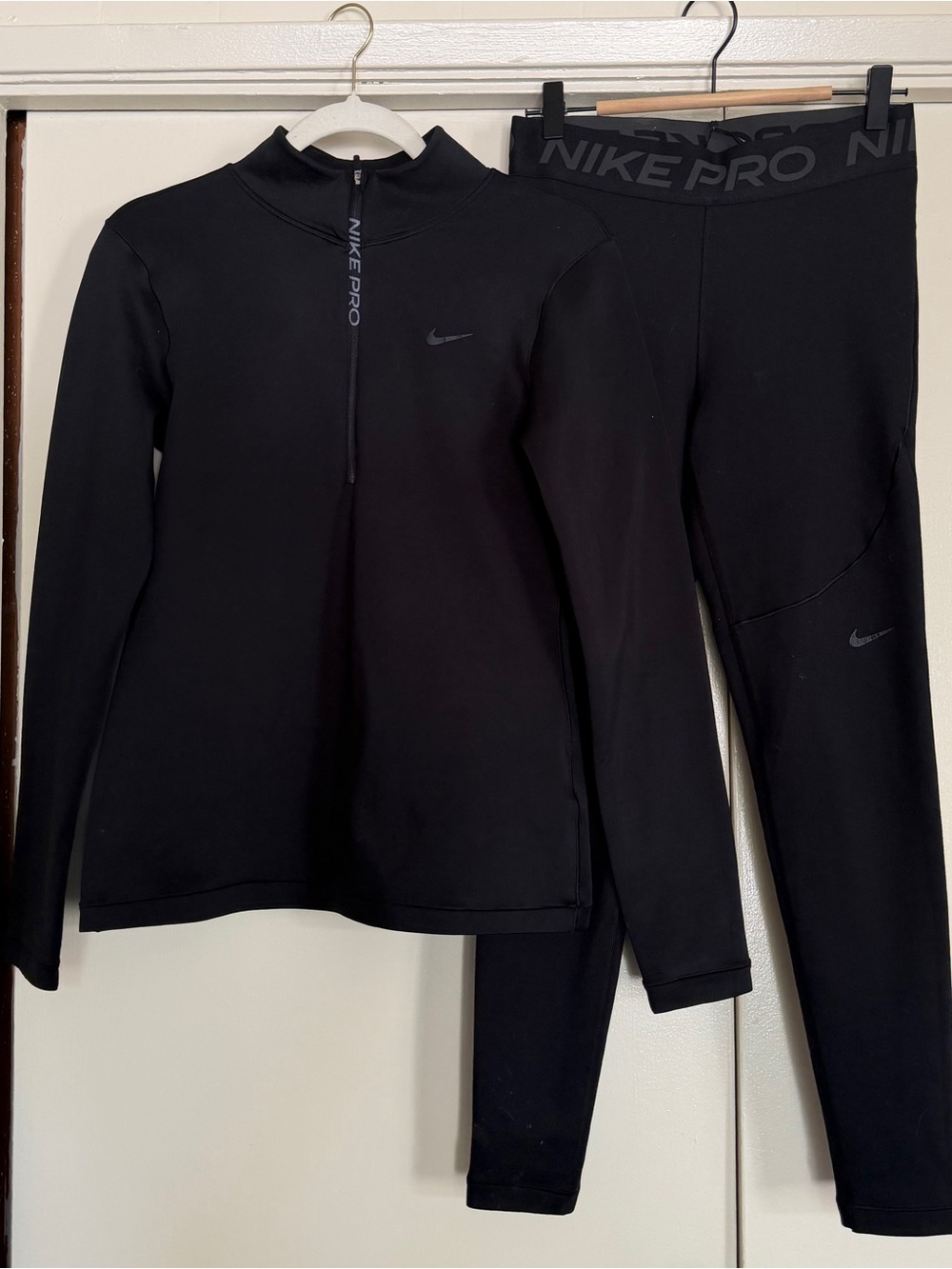 Nike Women's Pro Therma Warm 1/2-Zip Top and Matching Training Leggings